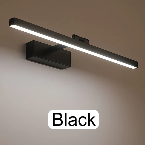 ECOBRT Modern Led bathroom vanity Lights Indoor Mirror Wall Picture Lights in bedroom Black makeup Display Wall Lamps Sconces - Цвет абажура: black