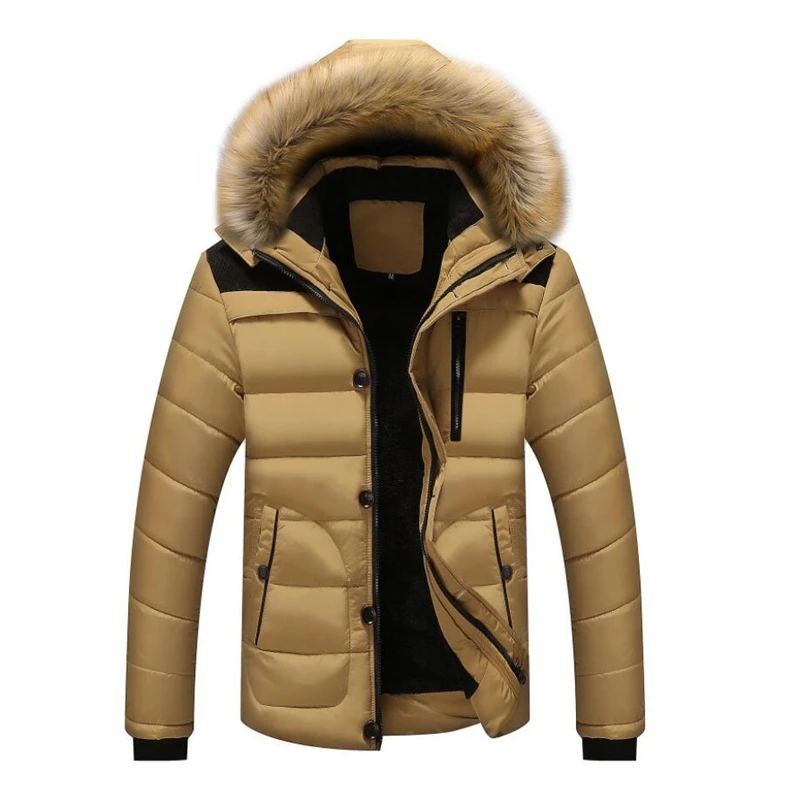 

Winter Warm Men Jackets With Fur Hooded Parkas Coat Outwear Cotton-Padded Thick Warm Military Jacket Overcoat Parkas Hombre 6XL