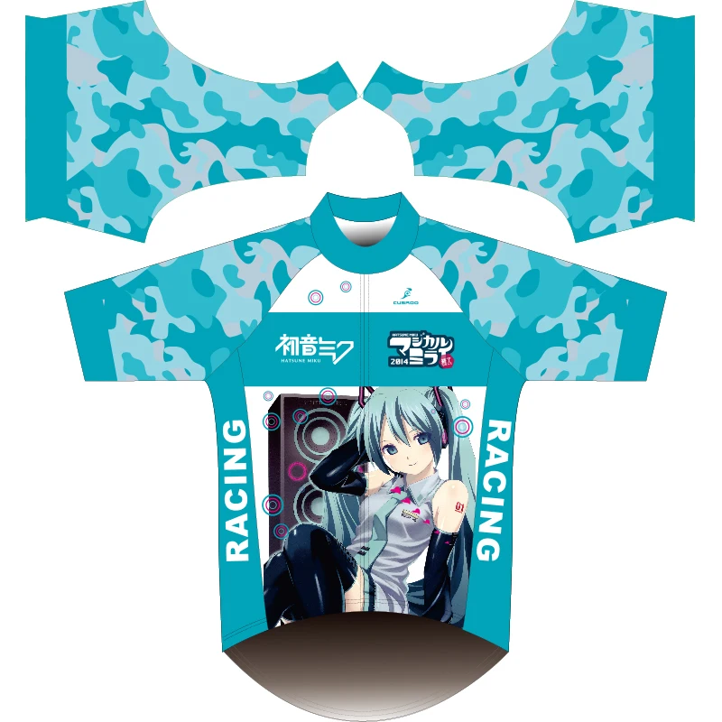 

2019 men cycling clothing Hatsune Miku short sleeves One piece cycling jersey ropa ciclismo novelty cycling jersey
