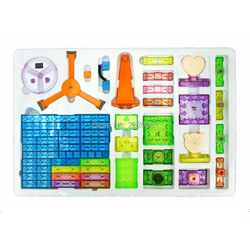 Electronic blocks 600 spellings projects 64 PCS electromagnetic windmill assembled toyskid educational&smart science DIY kit