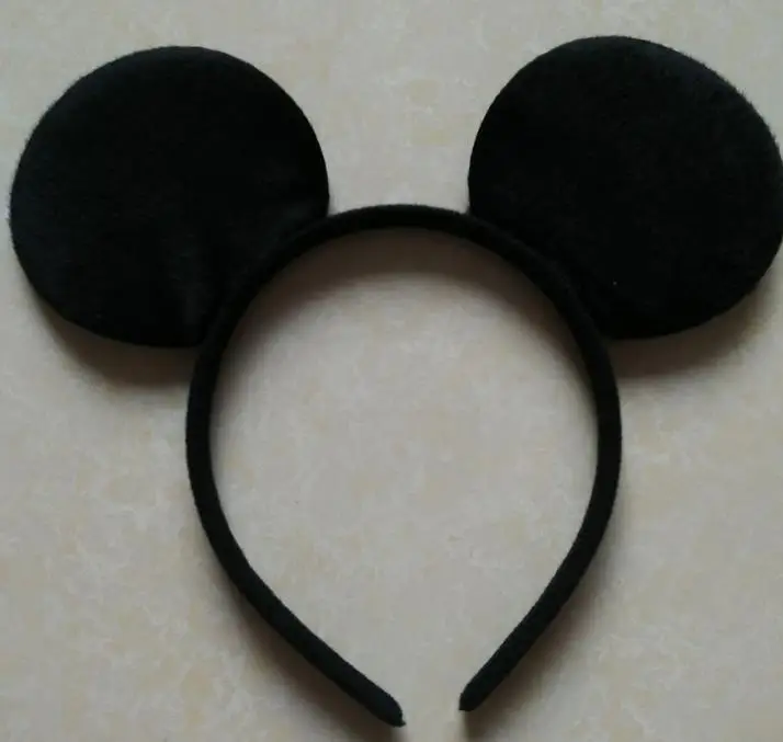 Cartoon Mouse Ears Solid Black Headband for Boys Girls Adults Birthday Party Celebration Event Cosplay headwear event xmas gift