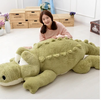 

60cm/80cm/105cm big size Baby Appease Toy light Green Crocodile Soft Sleep Pillow Baby Crib Foldable Cushion Stuffed Plush Toys