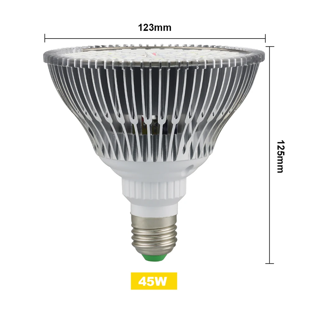 Полный спектр светодиодный свет для выращивания E27 85-265 в 10 Вт 15 Вт 25 Вт 45 Вт светодиодные лампы для растений лампы для гидропоники овощей и цветущих растений