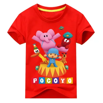 

Boy White Casual Summer Top Clothes Girls 3D Funny Cartoon Pocoyo Print Tee Tops Clothes Girls Clothing Children T-shirt DX050