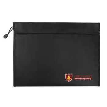 

CC A New Generation Of Black Business Fireproof Briefcase 38 * 28 Cm Double-sided Fireproof File Bag Safe Home Office Supplies