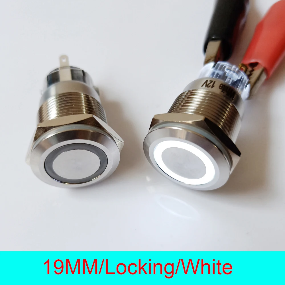 50 шт. металлические водонепроницаемые кнопочные переключатели 19 мм|self locking switch|self