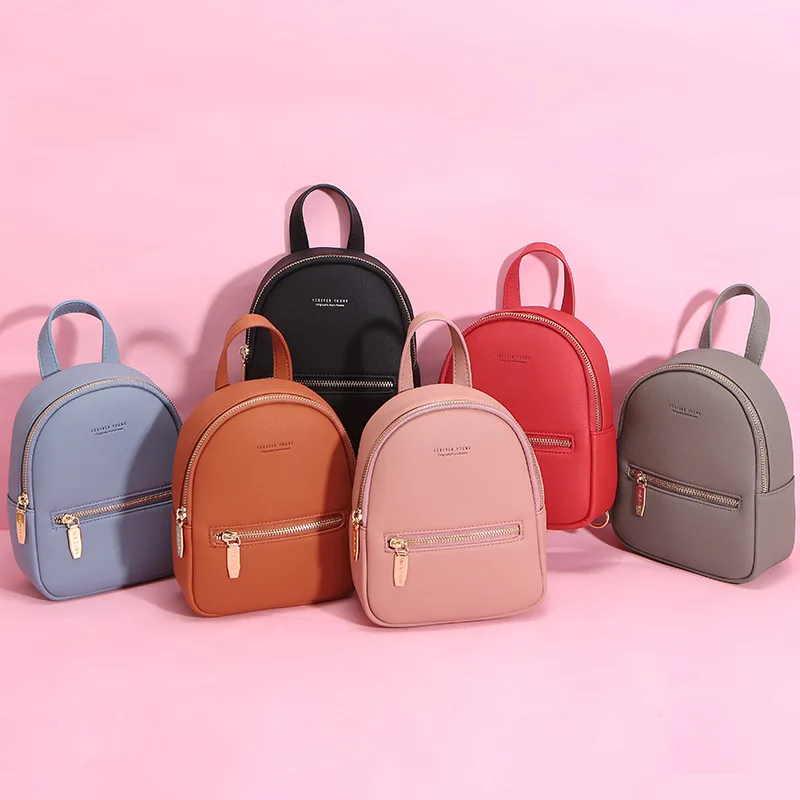 Women Backpack PU Leather Mini Soft Touch Multi-Function Small Backpack Female Ladies Shoulder Bag Purse mochilas mujer