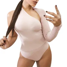 Сексуальное Женское боди с одним плечом, трико, топы, облегающие комбинезоны с глубоким вырезом, комбинезоны, женские футболки