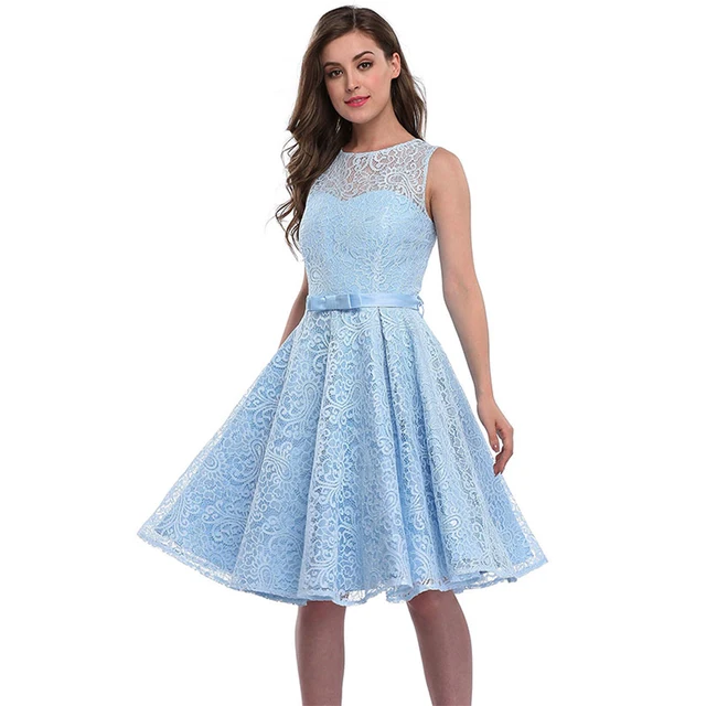 Lace Dresses For Women Stylish Knee Length Sleeveless Lace Dresses For Women Stylish Knee Length Sleeveless Wedding Guest Dress A Line