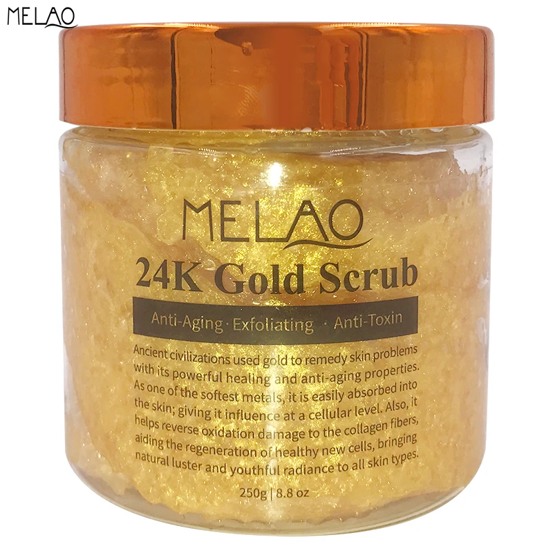 

MELAO 24K Gold Body Scrub Ancient Anti Aging Facial Scrub Exfoliante facial Firming Whitening Skin 250g 8.8 Oz W