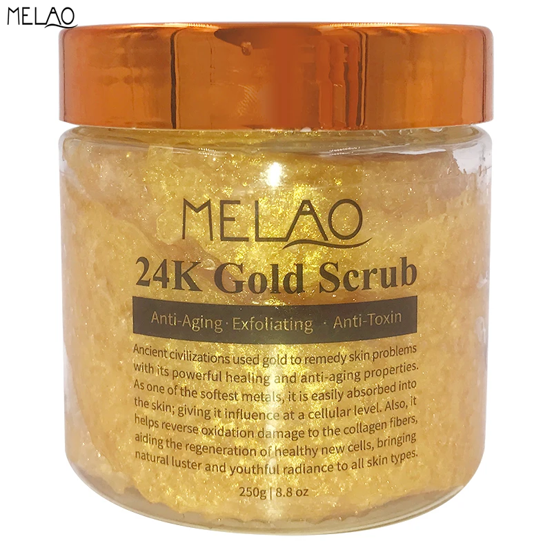 MELAO 24K Gold Body Scrub Ancient Anti Aging Facial Scrub Exfoliante