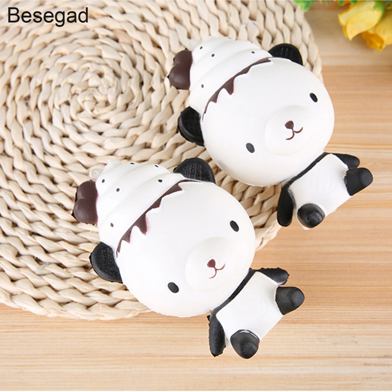 Besegad 11,5 см Kawaii Kitty Panda Kat кошка Медведь Squishy Squishi игрушка замедлить рост для снимает стресс беспокойство украшения реквизит