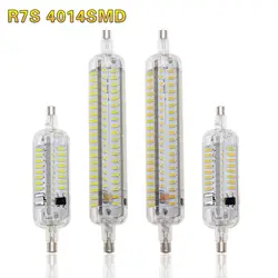 Led r7s силиконовая трубка лампа 76 152 светодиоды R7S лампада LED Лампочки 4014 SMD 7 Вт 15 Вт заменить галогенные ночник 220 В 240 В