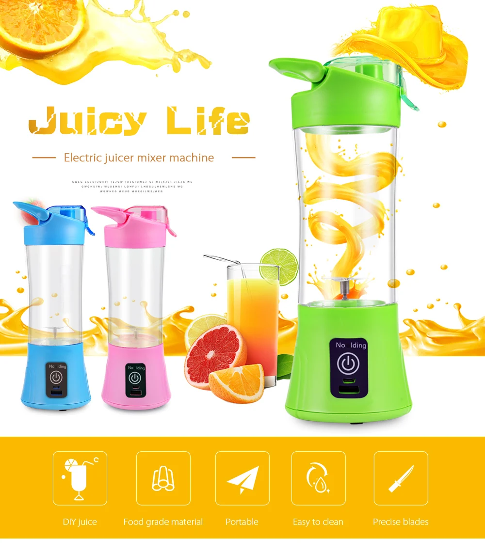 

FIMEI Portable Electric Juicer Cup Rechargeable Blades Fruit Vegetable Juice Mixer With Stainless Steel Blade