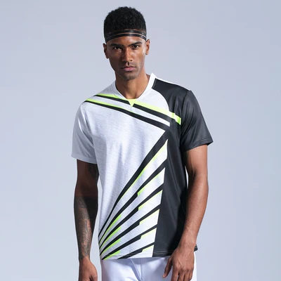 Женские Мужские рубашки для бадминтона, дышащие спортивные футболки стандартного кроя, одежда для тенниса, Спортивная футболка, быстросохнущие футболки - Цвет: M1034 black
