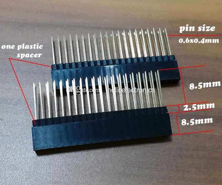 Hellotronics 50 шт./лот Штабелируемый коллектор для Raspberry Pi A+ Pi B+ Pi 2 Pi 3 Pi 4-2x20Pin Штабелируемый клемма женского типа позолоченный