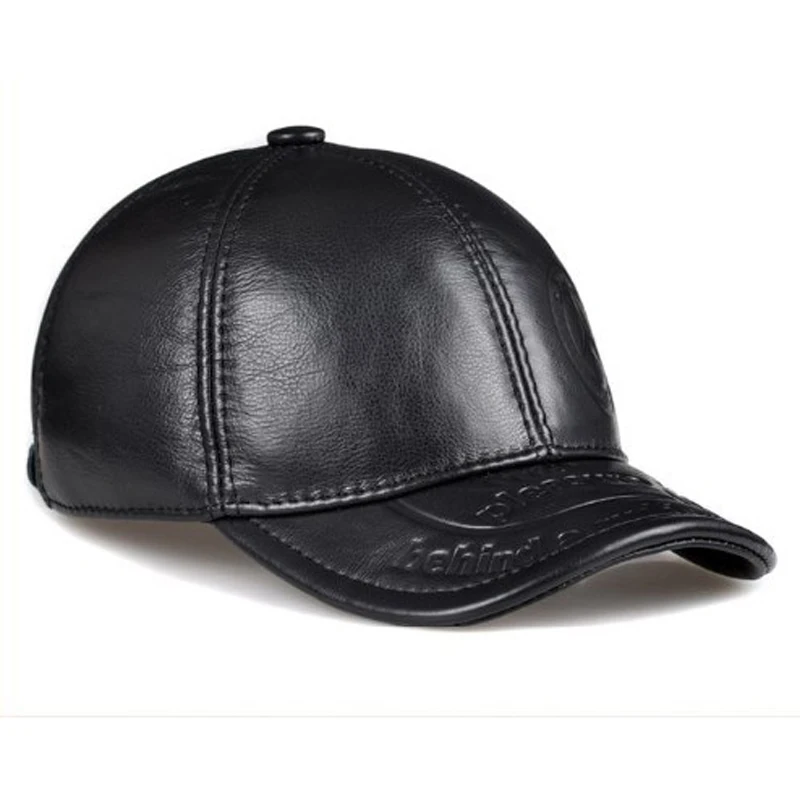 Online Svadilfari Großhandel Neue 2018 100% Top Qualität Rindsleder Warme Kappe Winter Herbst Mode Lässig Brief Leder Hut Ohren Männer Frauen