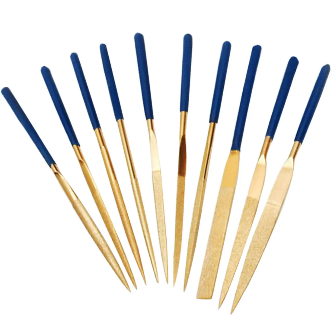 

140mm10pcs Mini Files Titanium Diamond Coating Needle Flat File Set Metal Working Craft Hand Tools