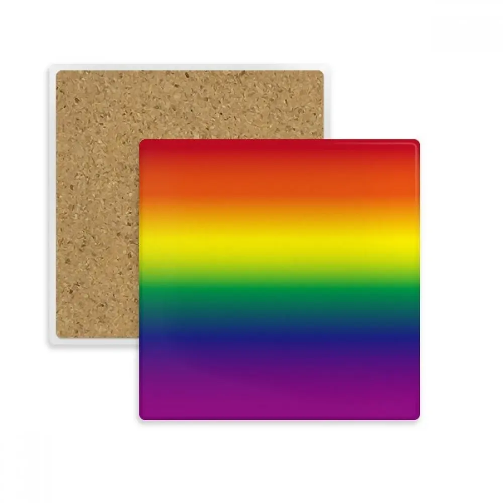 

Gradient LGBT Rainbow Homo Square Coaster Cup Mug Holder Absorbent Stone for Drinks 2pcs Gift