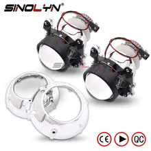 Car Styling 2.5 inches Mini 2.0 D2S HID Bixenon Projector Lens Headlight W/Silver Shrouds Lenses Retrofit H4,Use D2S D2H Bulbs