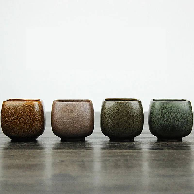 Personal Creative Retro Handmade Drinkware Taiwan Ceramic Coarse Pottery Tea Cup Kung Fu Teacup Puer Oolong