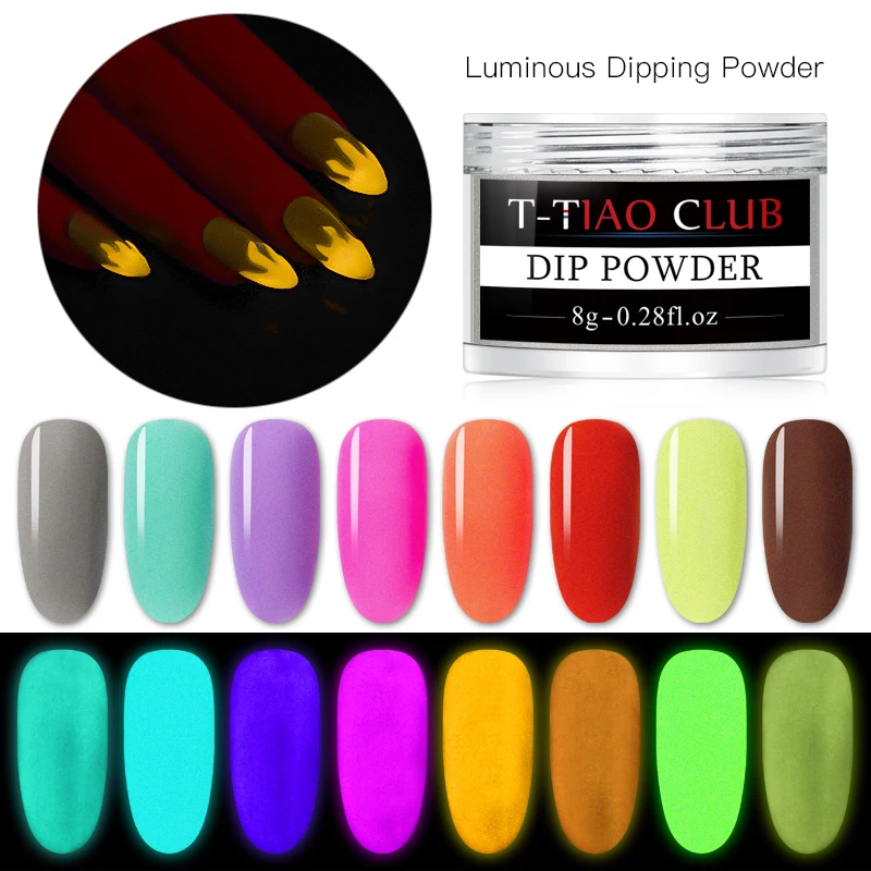 How to buy Offer of  T-TIAO CLUB Nail Glitter Powder Dust Luminous Pigment Fluorescent Light in the Dark Powder Nail Gli