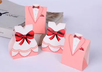 

Wedding decoration 100pcs bride groom candy boxes Wedding Favor and gifts paper for mariage boda Wedding Decoration bomboniere