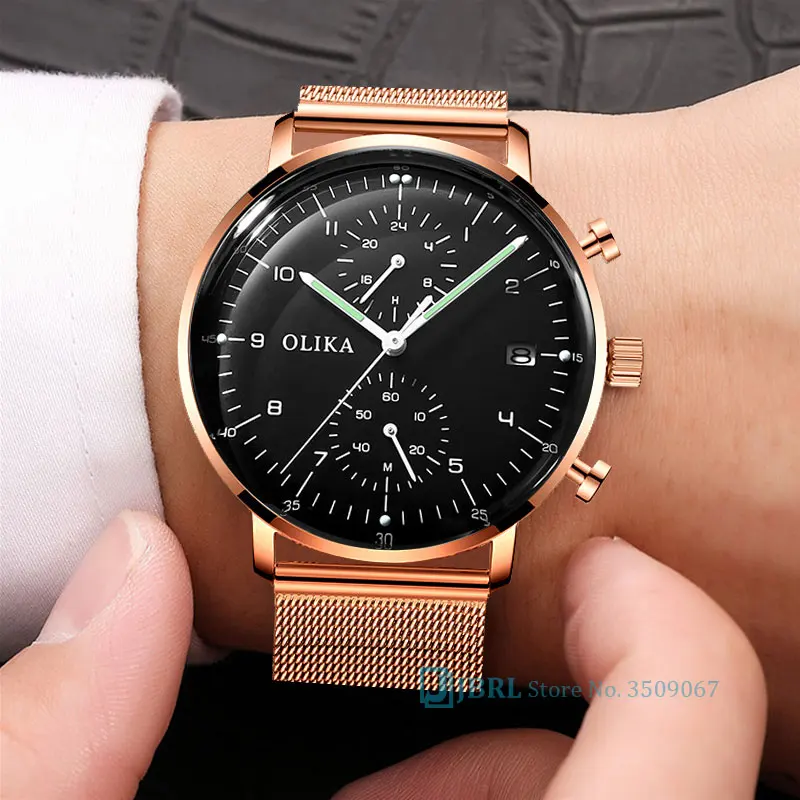 

Gold Watch Men Watches Top Brand Luxury Golden Stainless steel Male Quartz Wrist Watch For Men Clock Chronograph Hour Wristwatch