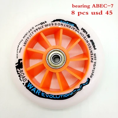 wheel 8 pcs Скоростные колеса для роликовых коньков 110 мм подшипник ABEC-7 - Цвет: wheel 8 pcs