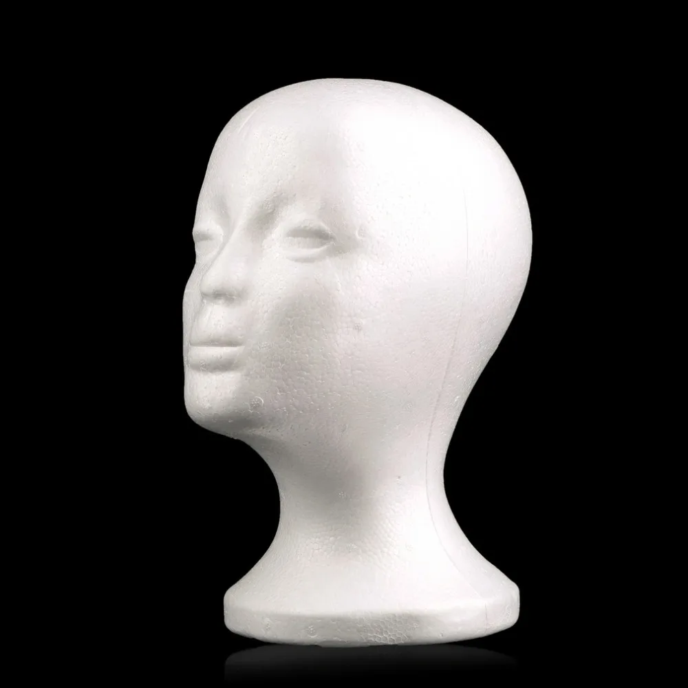 Female Styrofoam Mannequin Manikin Head Foam maniqui Model for Cap Wig Hair Glasses Display Drop Shipping