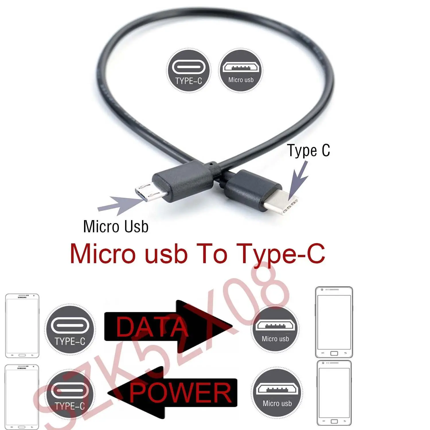 Usb 3.1 タイプ c マイクロ-b マイクロ usb 充電データ転送 otg