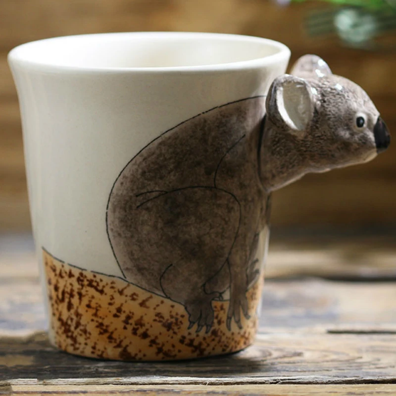 Креативная керамическая кружка с животными ручная нарисованная коала мультяшная Подарочная кружка персональная кофейная кружка чашки и кружки милые кружки