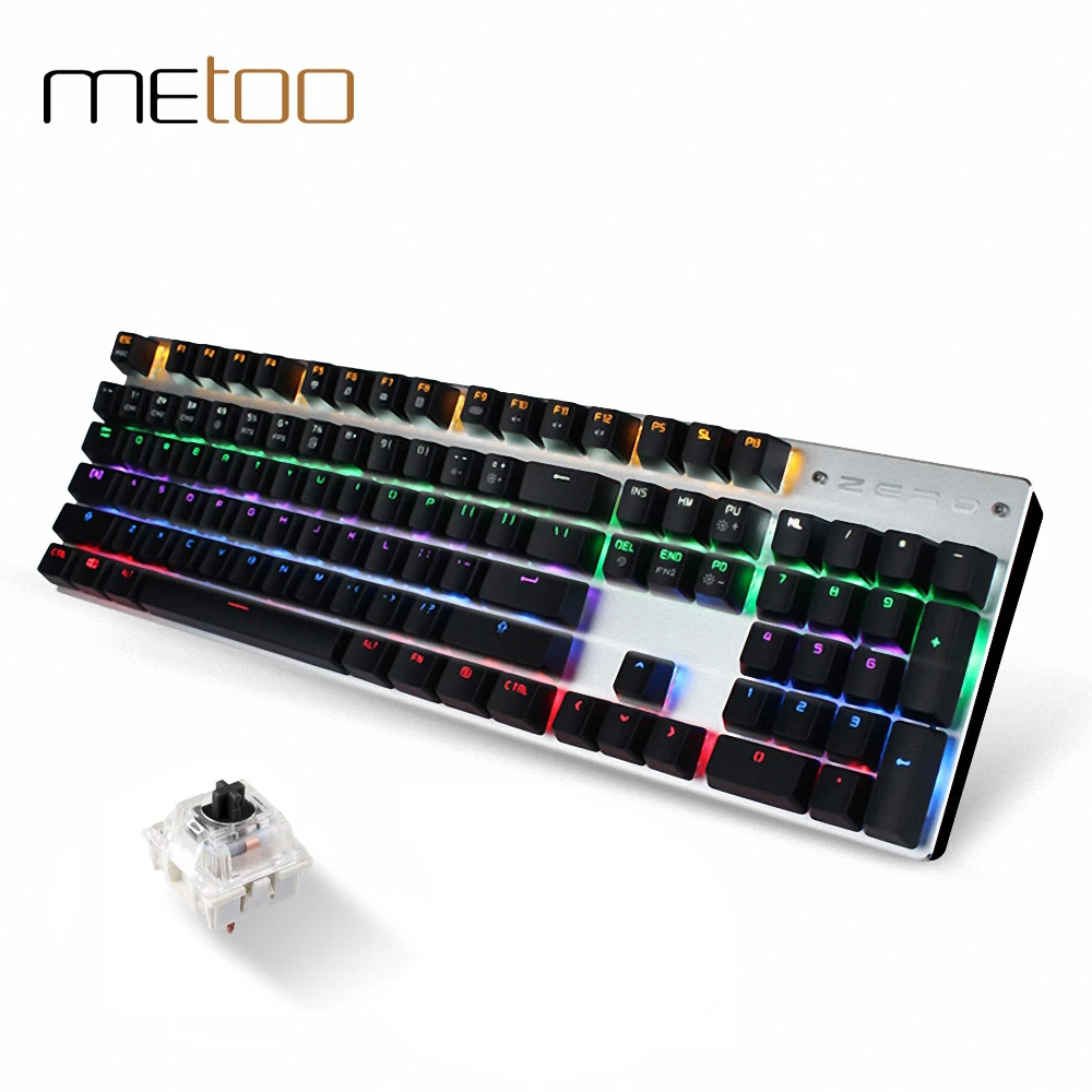 Metoo Mechanical Keyboard with 87/104 Key Anti-ghosting Luminous Blue Black Switch LED Backlit wired Gaming Teclado Gamer Keycap |