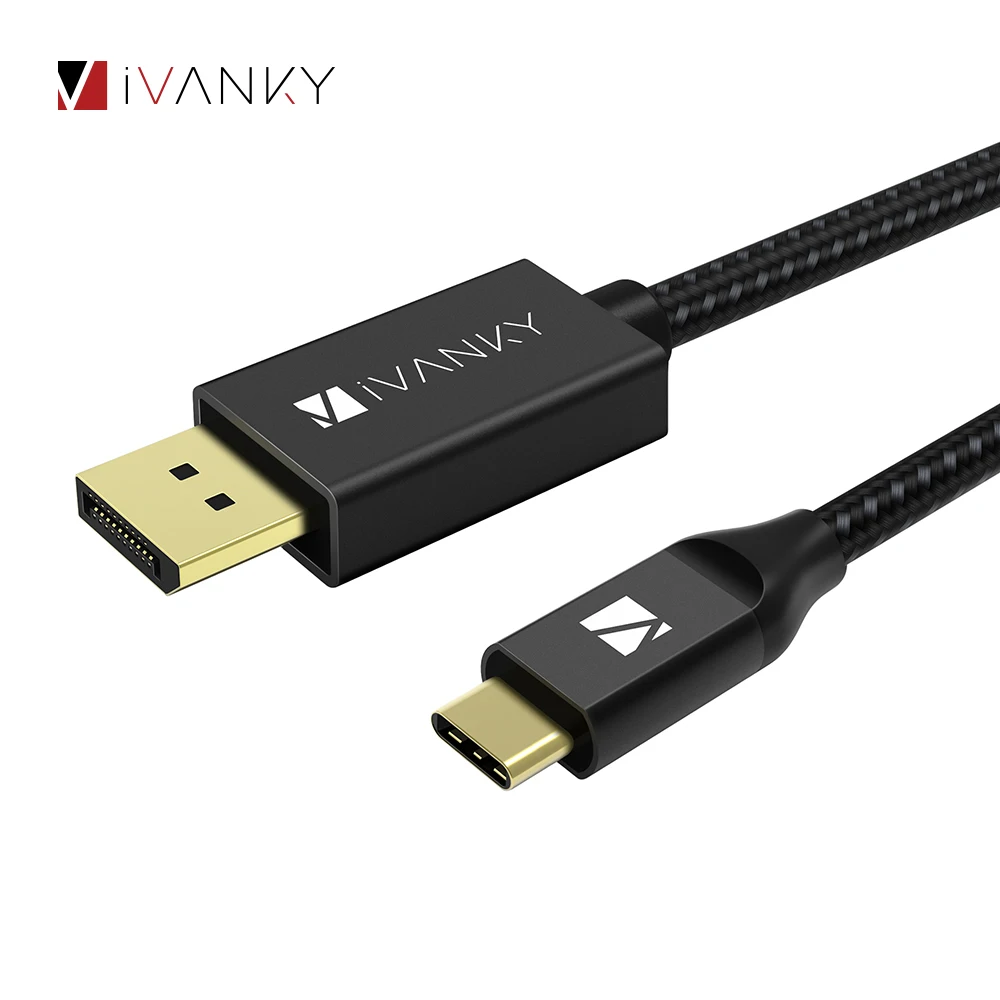 

[Lifetime Warranty] iVANKY 4K@60Hz Type C to DP Cable for MacBook Air, Male to Male Full HD USB C DP Cable for Samsung S9/S8