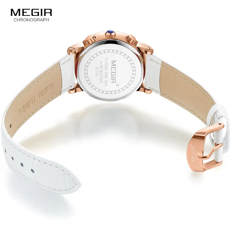 Роскошные Брендовые спортивные часы MEGIR с хронографом женские браслетом Женские