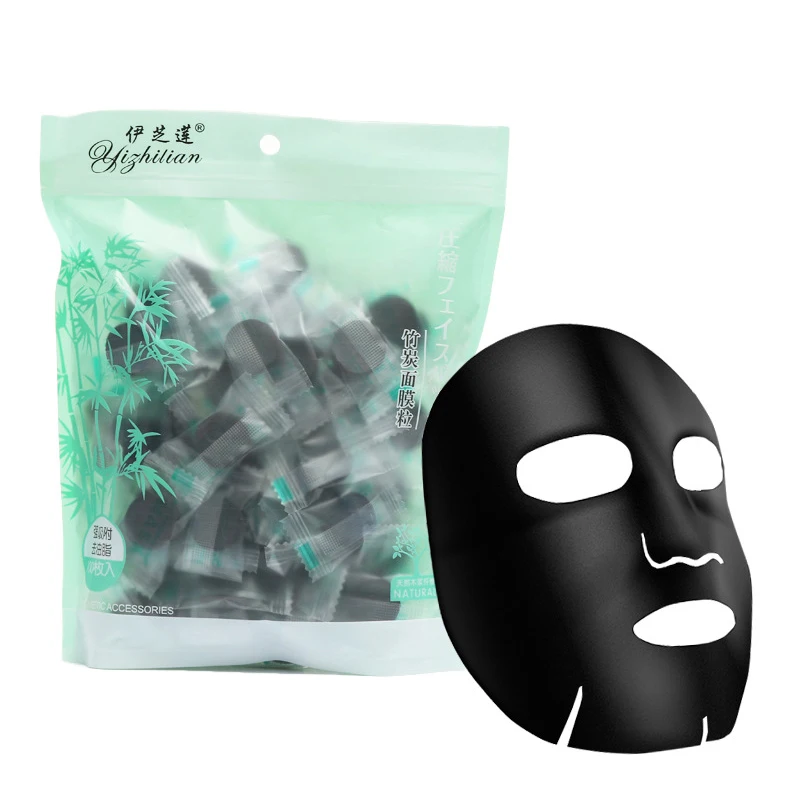 100-Pieces-Facial-face-skin-care-tools-Natural-Bamboo-Charcoal-Fiber-Face-Care-DIY-Compressed-Mask