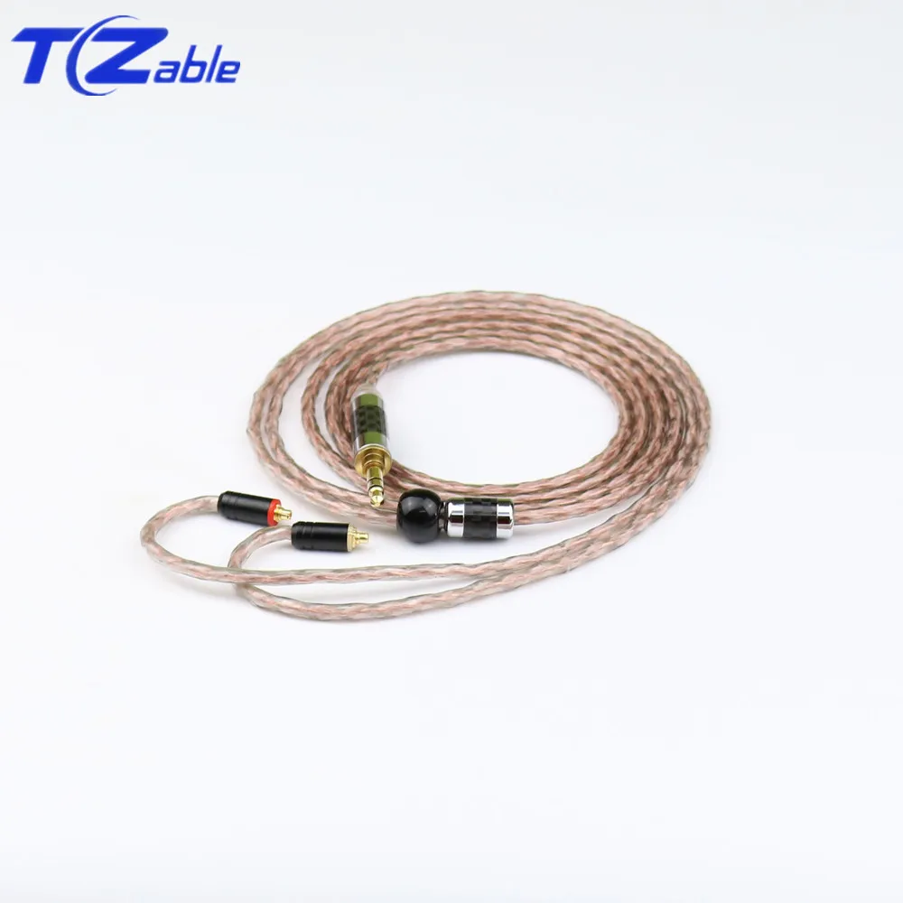 Copper 3,5 мм DIY аудиокабель наушников штырек MMCX для se215 se315 se425 se535 se846 UE900 гарнитура кабель Hi-Fi подключить наушники обновленный провод - Цвет: Copper