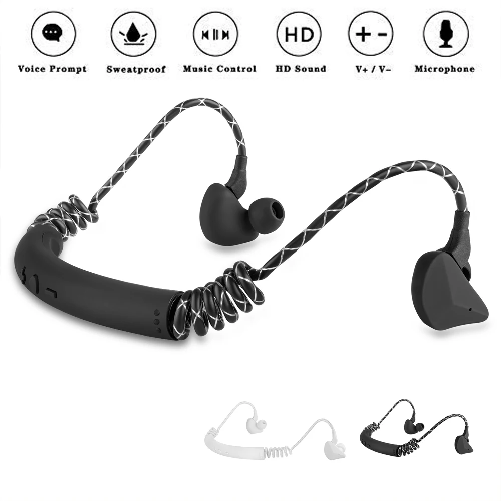 Беспроводные спортивные bluetooth наушники FEIKU M12 выдвижные с шейным ремешком