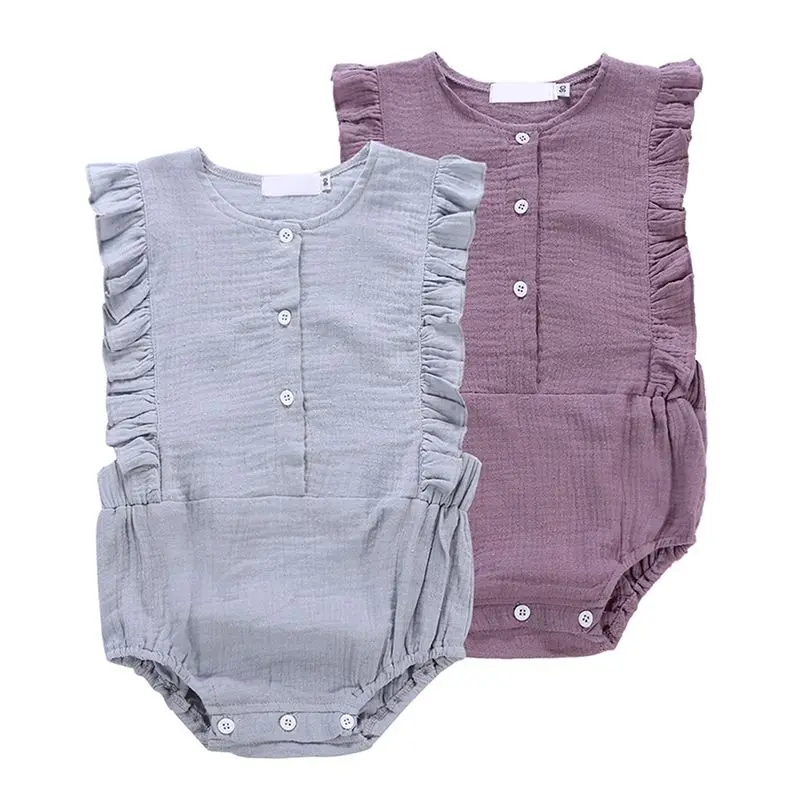 

Baby girl clothes newborn romper girls solid flying seeves triangle dress linenears onesies romper