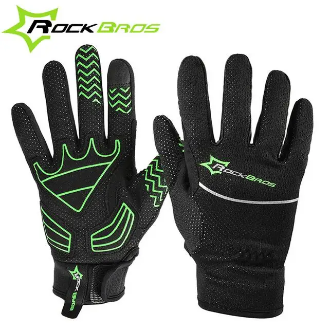 RockBros Cycling font b Gloves b font Men Full Finger Winter Windproof Touch Screen font b