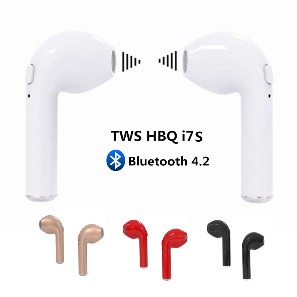 

Twins Wireless Earbuds Bluetooth Earphone V4.2 Stereo HBQ i7 TWS Headset built in battery For Iphone X 8 plus Galaxy S8 Plus