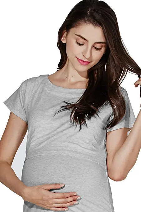 Для женщин Одежда для беременных Костюмы футболка для кормления грудью кормящих Топы в полоску футболка с короткими рукавами