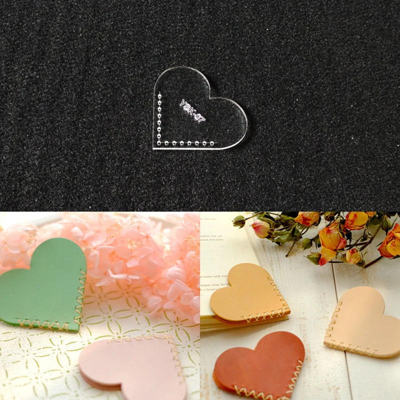 

Lychee Life 1 PC Heart Shaped Sewing Pattern Acrylic Love Bookmark Stencil Template DIY Handmade Leather Crafts Supplies