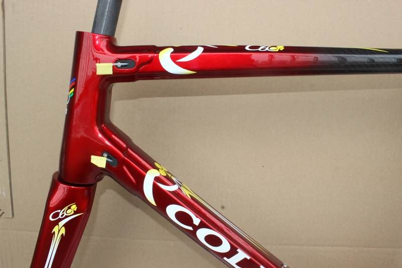 C611 красная черная карбоновая рама Colnago C60 для дорожного велосипеда блестящая