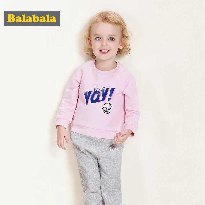 

balabala Baby Girl Clothes 2pcs children spring Sets leggings+t shirts hoodies set Cotton long sleeve costumes for girls