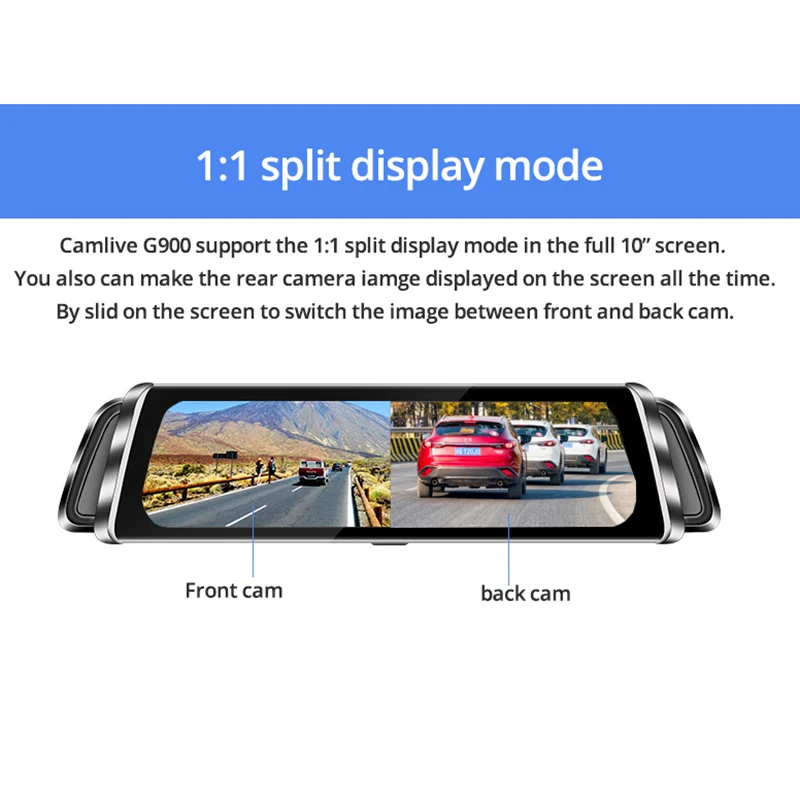 Camlive зеркальный видеорегистратор двойная камера Hd1080p видеорегистратор для автомобиля с детектором движения g-сенсор зеркальный видеорегистратор