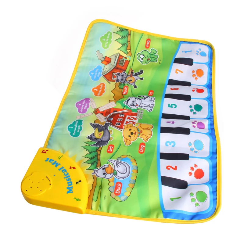 

New 1Pc Children Baby Play Gift Touch Musical keyboard Singing Animal Carpet Mat Piano Toy