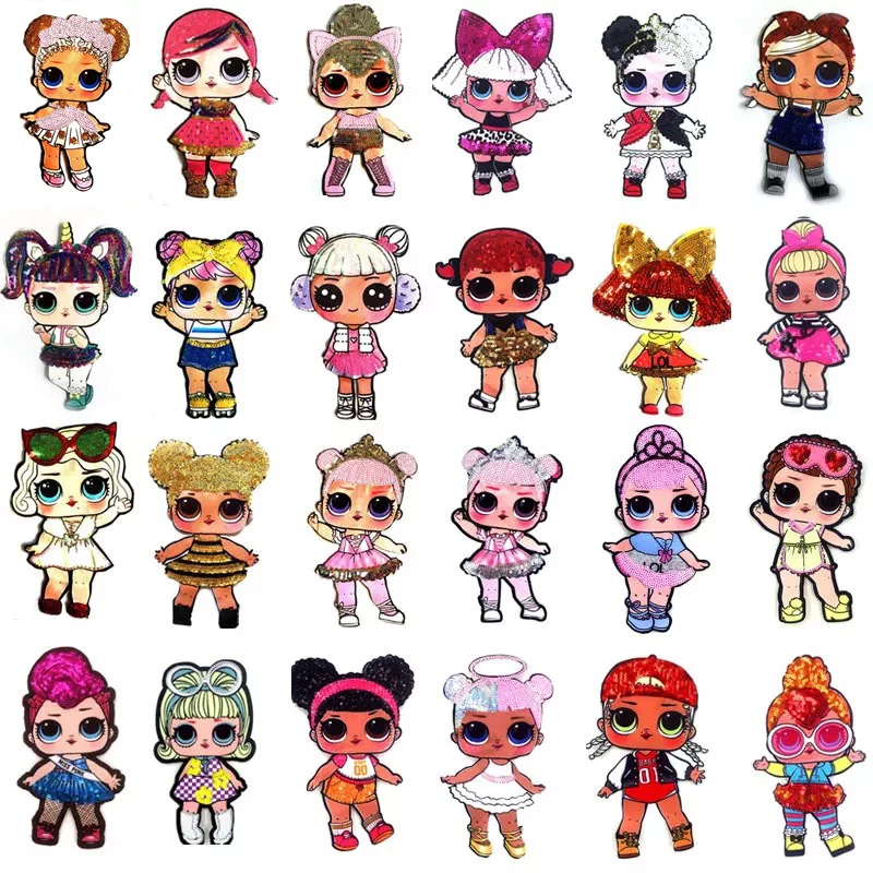 

Urban Women Fashion Girls Lovely girl Fashion boy doll embroidery patch DIY Garment Decoration Sequins Cloth sticker