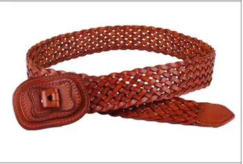 

2016 Fashion 100% Cowskin Leather Thin Carved Retro Women Strap Female Women Strength Belts waistband