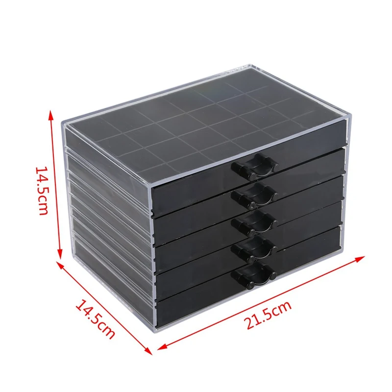 120 Grids Nail Decoration Sequence Organize Box Transparent Empty Nail Art Isplay Holder Case Manicure Tool